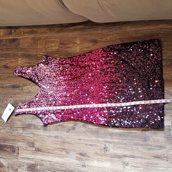 Pretty Guide purple and pink sequin dress womens size L - Picture 6 of 6